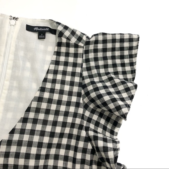 Madewell Gingham Flutter Sleeve Dress - Picture 5 of 8